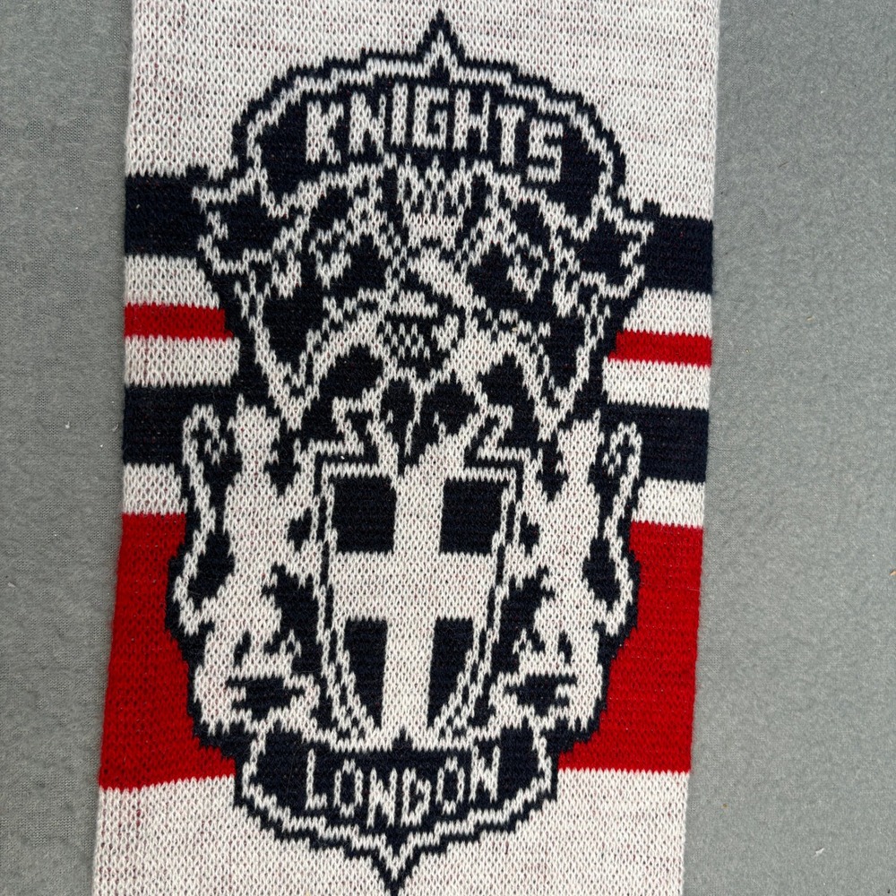 Vintage London Knights Ice Hockey Scarf 2000 Play Off Champions Knit Fringe